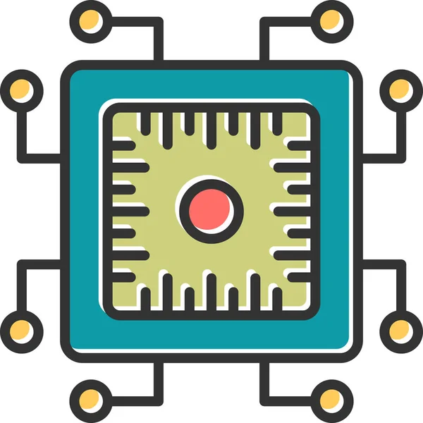 Procesador Chip Ilustración Simple — Archivo Imágenes Vectoriales