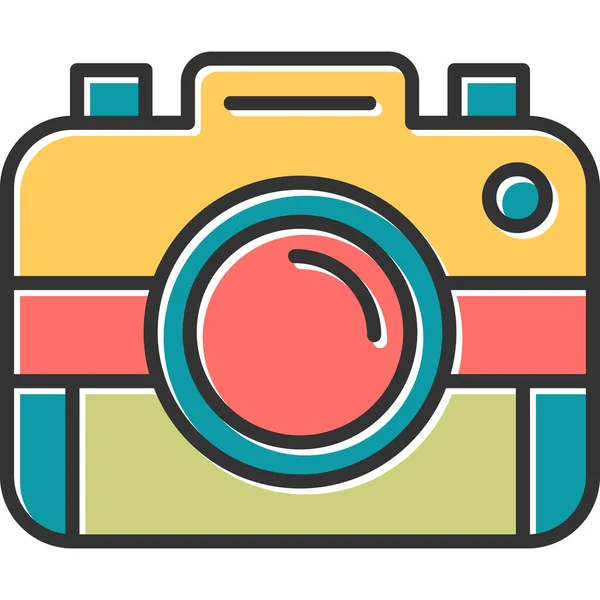 Professzionális Digitális Fotó Kamera Illusztráció Ikon — Stock Vector