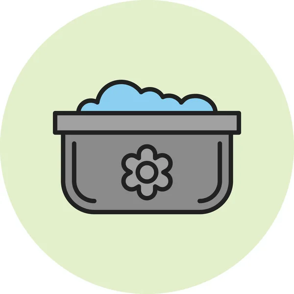 Vector Ilustración Lavavajillas Pot Icono — Archivo Imágenes Vectoriales