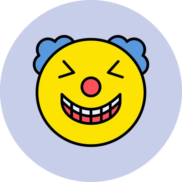 Joker Ansikte Emoticon Ikon Vektor Illustration — Stock vektor