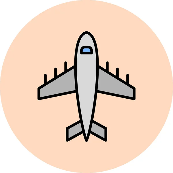 Uçak Ikonu Vektör Illüstrasyonu — Stok Vektör