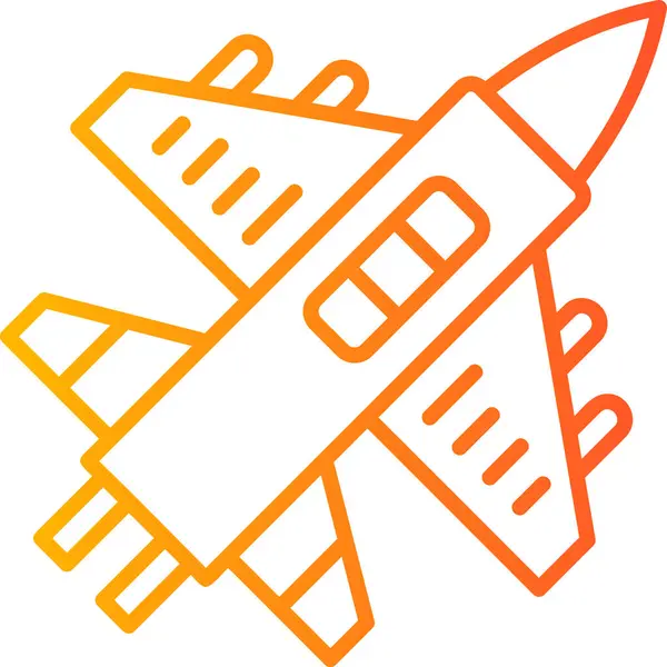 Symbol Für Militärflugzeuge Web Illustration — Stockvektor