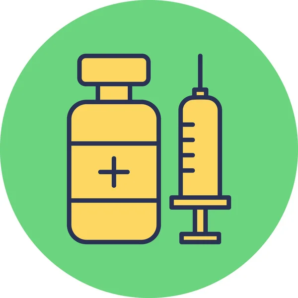 Vaccino Illustrazione Vettoriale Icona Web — Vettoriale Stock