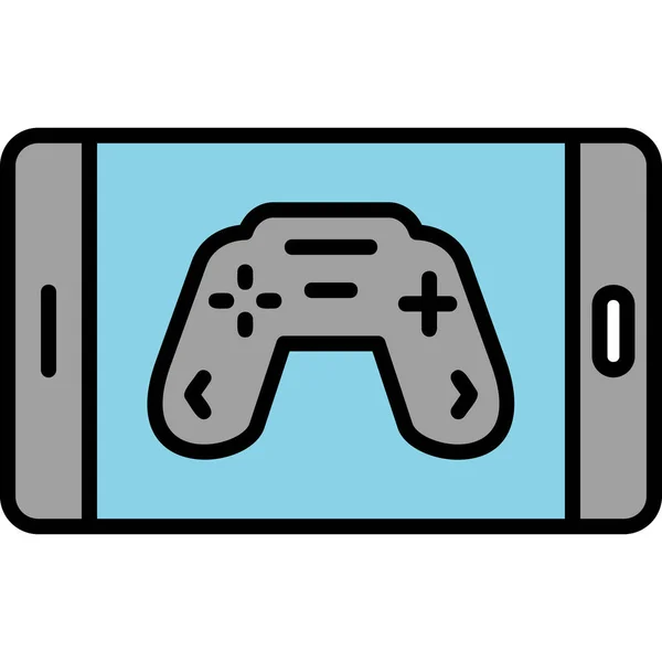 Mobile Game Joystick Het Scherm Digitale Illustratie Van Smartphone Apparaat — Stockvector