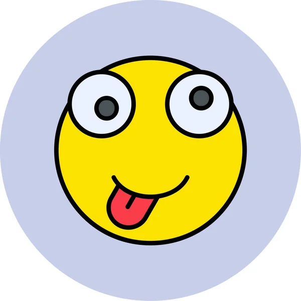 Ansikte Emoticon Vektor Illustration Emoji Galna Känslor Avatar — Stock vektor