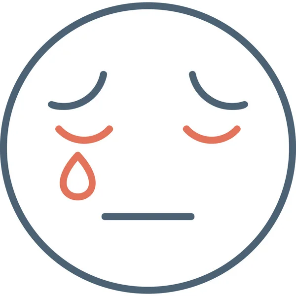 Crying Face Emoticon Icon Vector Illustration — Vetor de Stock