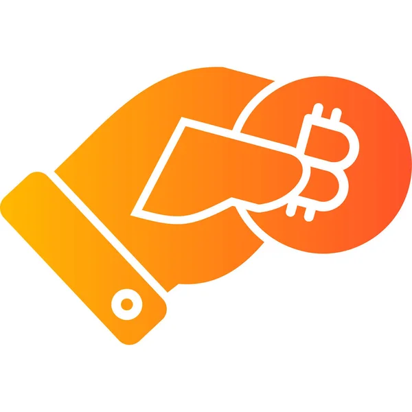 Bitcoin Icono Inversión Vector Ilustración — Vector de stock