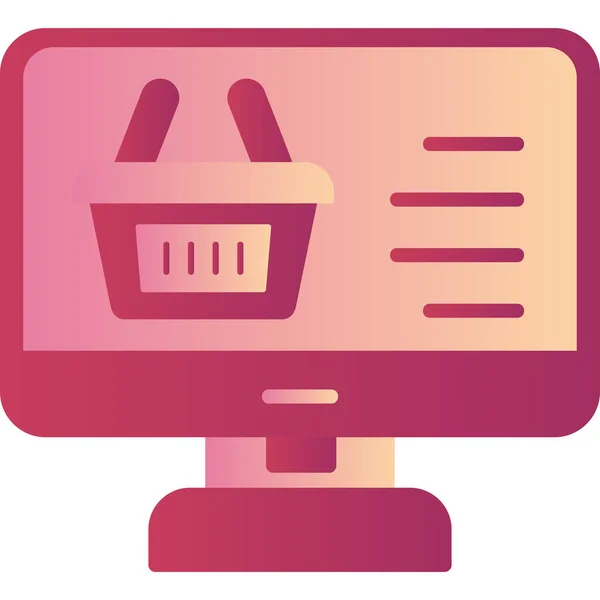 Shopping Online Web Icon Simple Illustration — Stock vektor