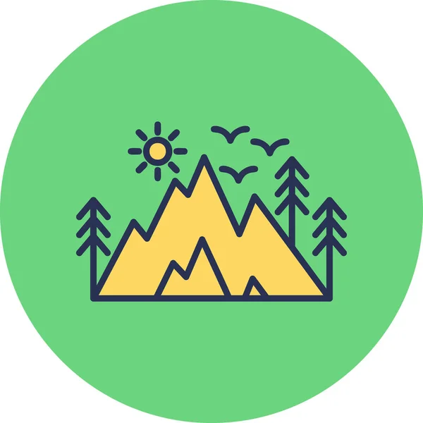 Mountain Icon Isolated Abstract Backgroun — 스톡 벡터