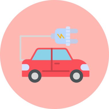 Electric Car modern simgesi, vektör illüstrasyonu