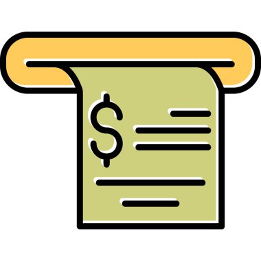 Alışveriş makbuzu, web simgesi basit illüstrasyon