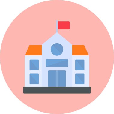 Bina. Web simgesi basit illüstrasyon