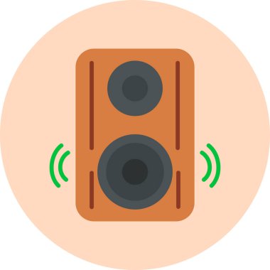 Müziği. Web simgesi basit bir illüstrasyon. Konuşmacı 