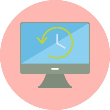 Bilgisayar Tarihi. Web simgesi basit illüstrasyon