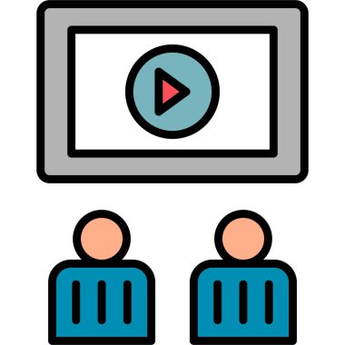 Video sohbet simgesi vektör illüstrasyonu