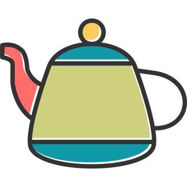 Çaydanlık. Web simgesi basit illüstrasyon