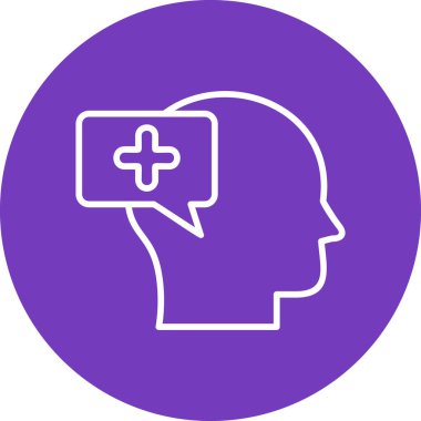 Olumlu düşünme modern simgesi, vektör illüstrasyonu 