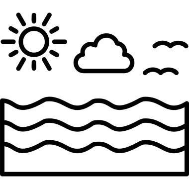 Deniz. Web simgesi basit illüstrasyon
