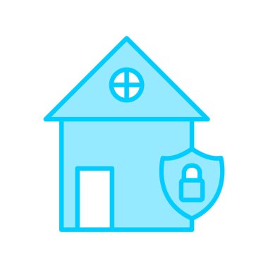 Ev Güvenlik simgesi vektör illüstrasyonu