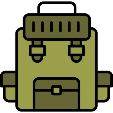 Sırt çantası. Web simgesi vektör illüstrasyonu