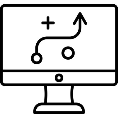Bilgisayar ekranında strateji oku 