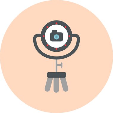 Hedef, odaklanma, Halka Işığı çizgi simgesi vektörü. Üçayak 