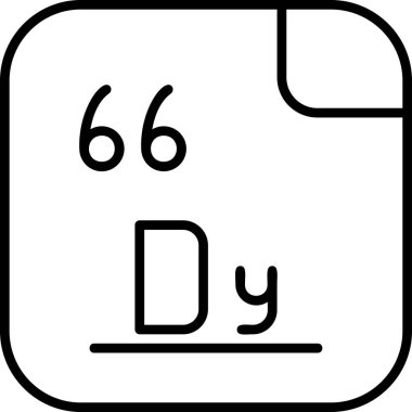 Dissprosium ikon vektör çizimi 