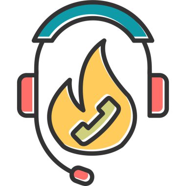 Yardım hattı, çağrı merkezi simgesi, vektör illüstrasyonu