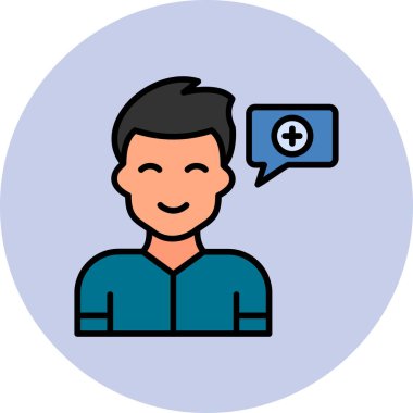 Olumlu düşünme modern simgesi, vektör illüstrasyonu 