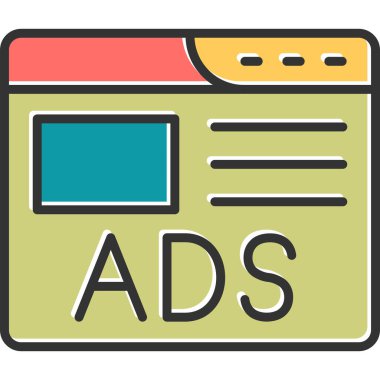 Reklam web simgesi basit illüstrasyon