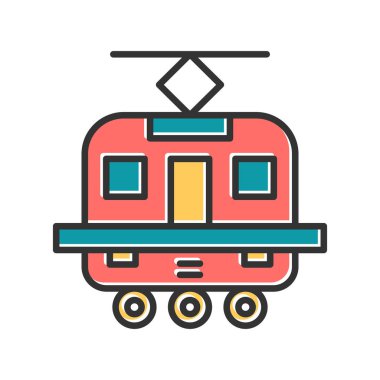 Bir tren simgesinin vektör illüstrasyonu