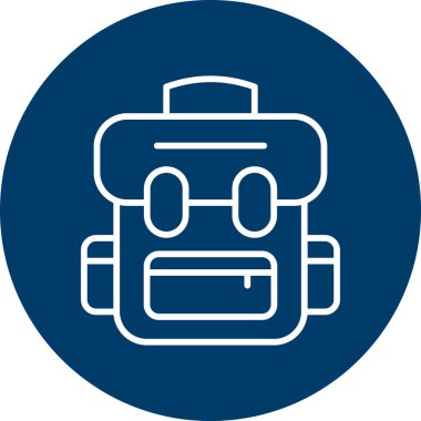 Sırt çantası. Web simgesi vektör illüstrasyonu