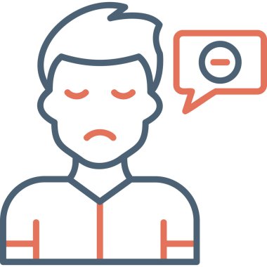 Negatif düşünce, modern simge, vektör illüstrasyonu 