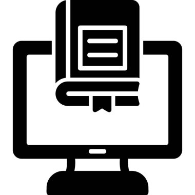 Çevrimiçi Kütüphane. Web simgesi basit illüstrasyon