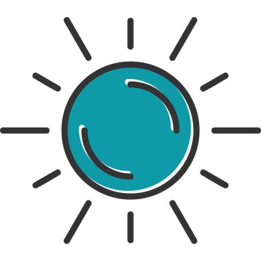 Güneş simgesinin vektör illüstrasyonu 