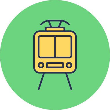 Bir tramvay simgesinin basit web illüstrasyonu