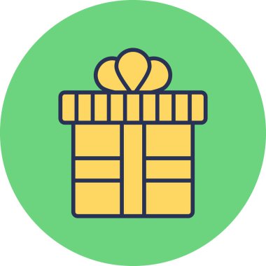 Hediye kutusu simgesi. Basit resimleme