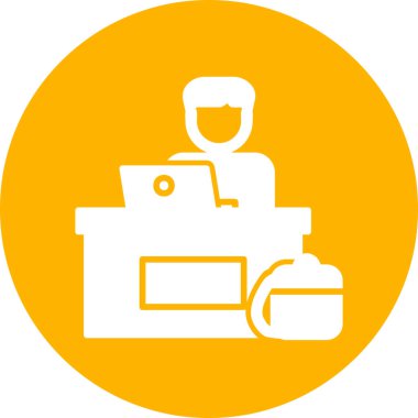 ofis çalışanı simgesi vektör illüstrasyon