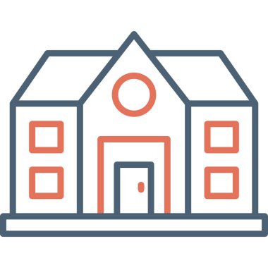 Bina. Web simgesi basit illüstrasyon