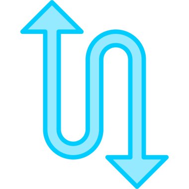 Zigzag Ok simgesi vektör illüstrasyonu