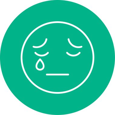 Ağlayan yüz simgesi ikon vektör illüstrasyonu