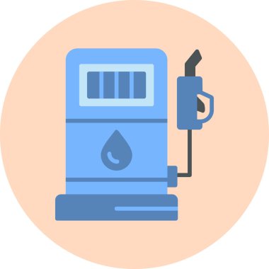 Yakıt istasyonu simgesi, vektör illüstrasyonu