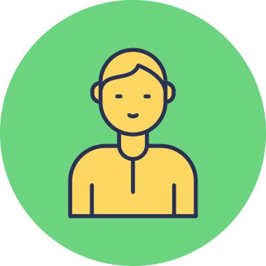 vektör erkek simgesi. Avatar 'ın düz çizimi 