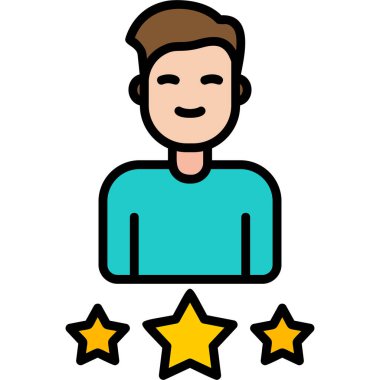 En iyi çalışan erkek. Web simgesi basit illüstrasyon