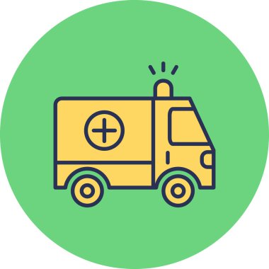 ambulans vektörü ince çizgi simgesi