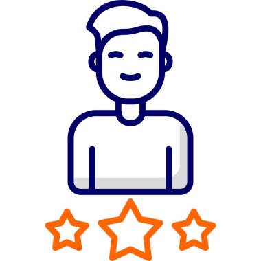 En iyi çalışan erkek. Web simgesi basit illüstrasyon