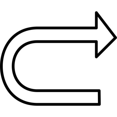 U Dönüş simgesi vektör illüstrasyonu