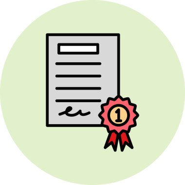 Sertifika. Web simgesi basit tasarım 