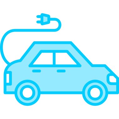 Electric Car modern simgesi, vektör illüstrasyonu