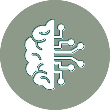  Beyin ikonu. Basit resimleme